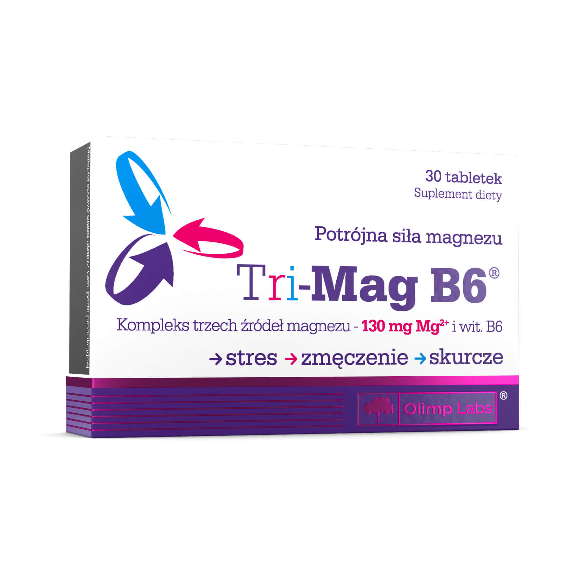 Olimp Tri-Mag B6 , tabletki ze składnikami uzupełniającymi codzienną dietę w magnez, 30 szt.