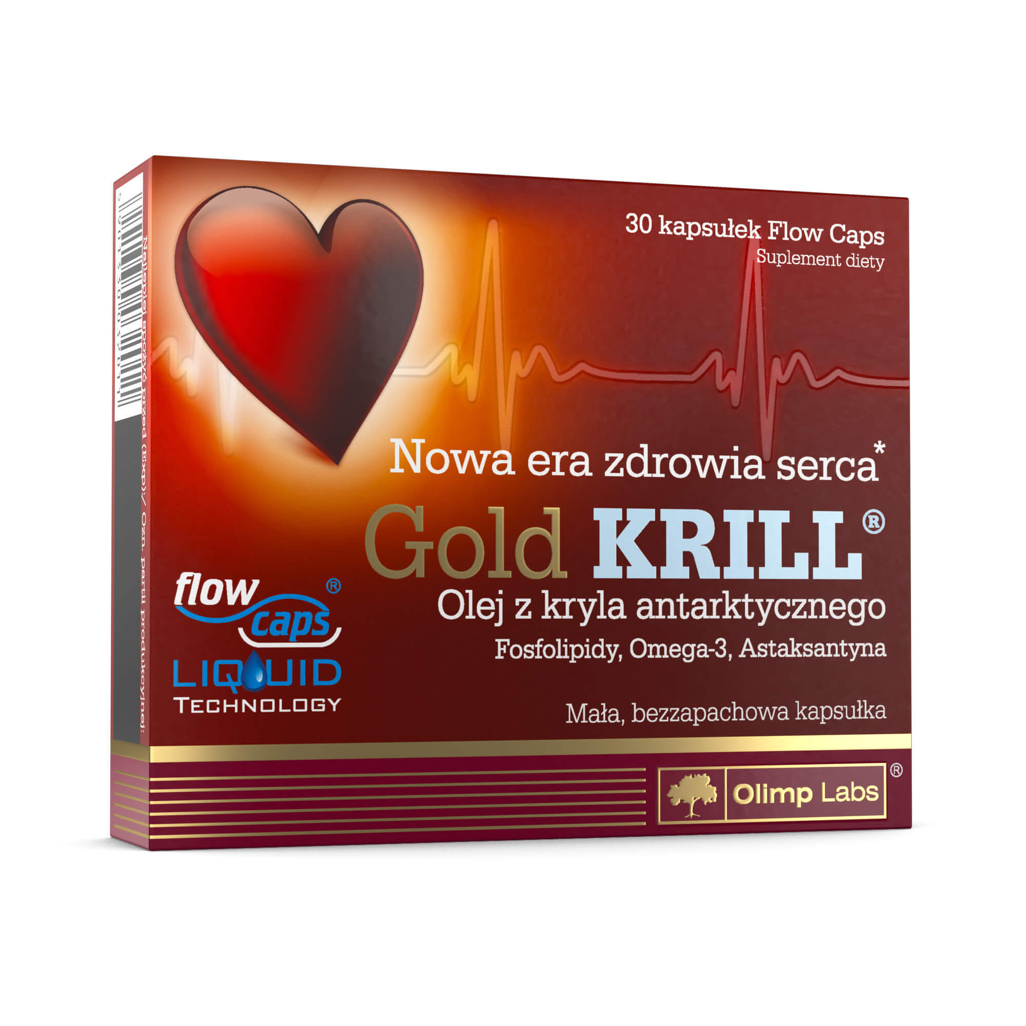 Olimp Gold KRILL , kapsułki ze składnikami wspomagającymi prawidłową pracę serca, 30 szt.