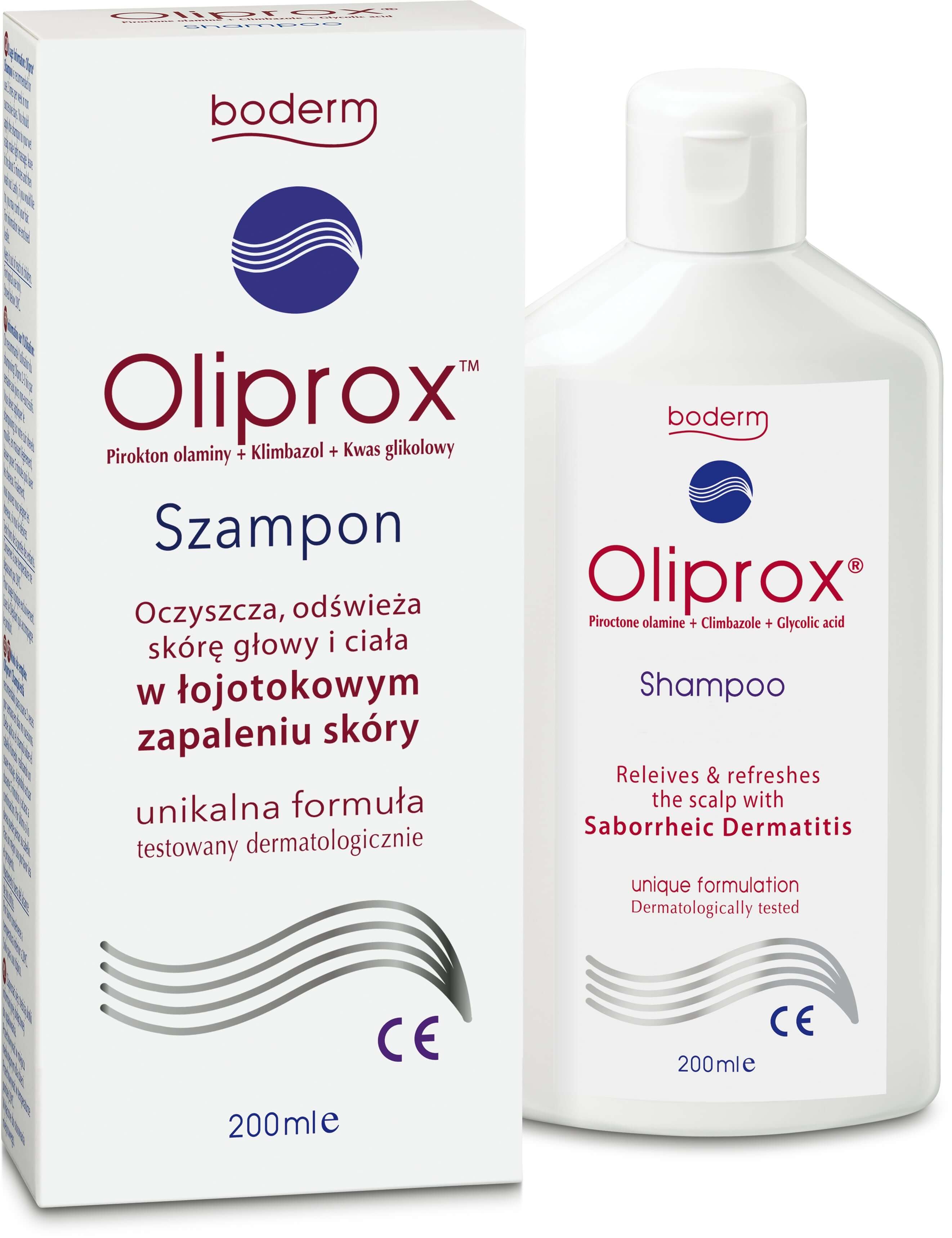 Oliprox, szampon do stosowania w łojotokowym zapaleniu skóry głowy i ciała, 200 ml