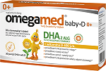 Omegamed Baby +D 0+  kapsułki twist off z DHA i witaminą D dla niemowląt i dzieci, 30 szt.