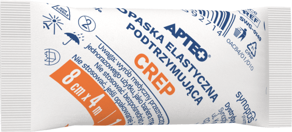 Opaska CREP, elastyczna podtrzymująca 8 cm x 4 m, 1 szt.