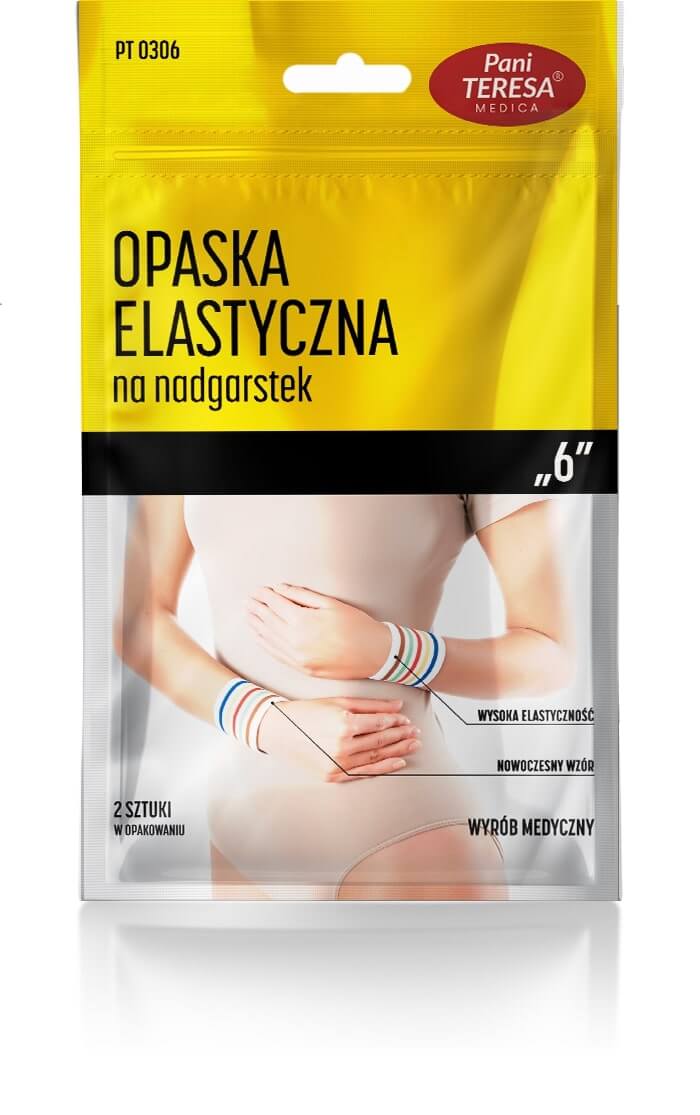 Opaska elastyczna nadgarstkowa krótka, rozmiar S, 2 szt.