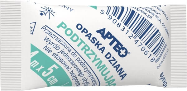 Opaska dziana podtrzymująca APTEO CARE, 4 m x 5 cm, 1 szt.