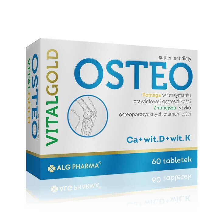 VitalGold Osteo tabletki ze składnikami wspierającymi utrzymanie prawidłowej gęstości kości, 60 szt.