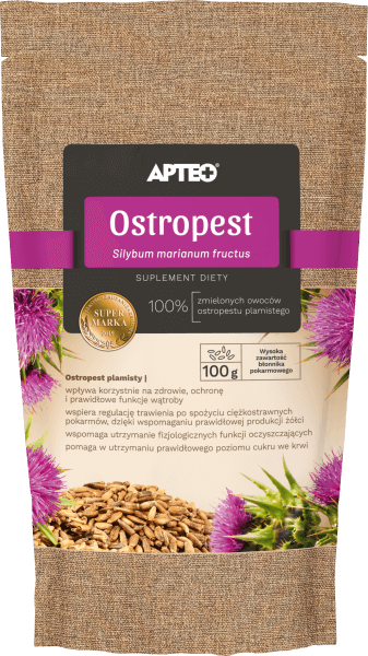 Ostropest APTEO, zioła do zaparzania ze składnikami wspomagającymi wątrobę, 100 g