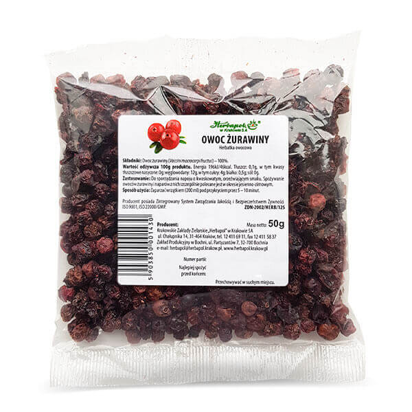 Herbata ziołowa, z owocami żurawiny, 50 g