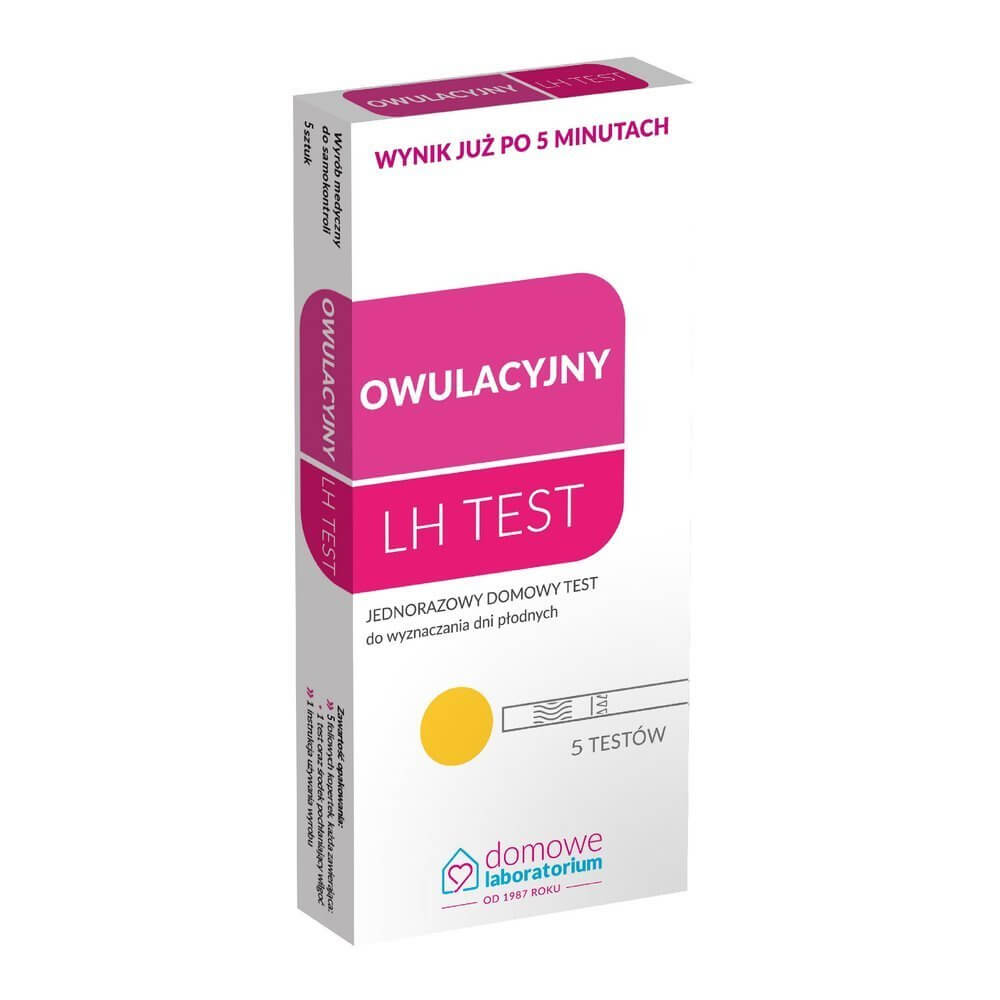 Test Owulacyjny LH , wyznaczający najdoskonalszy moment na poczęcie, 5 szt.