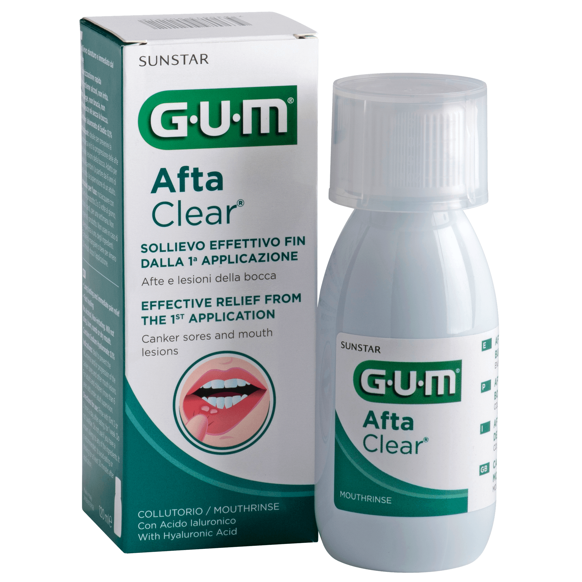 SUNSTAR GUM Afta Clear, płyn do płukania ust, 120 ml