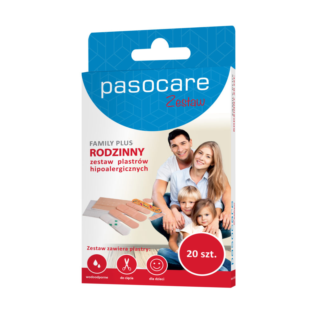 Pasocare Family Plus, rodzinny zestaw plastrów hipoalergicznych, 20 szt