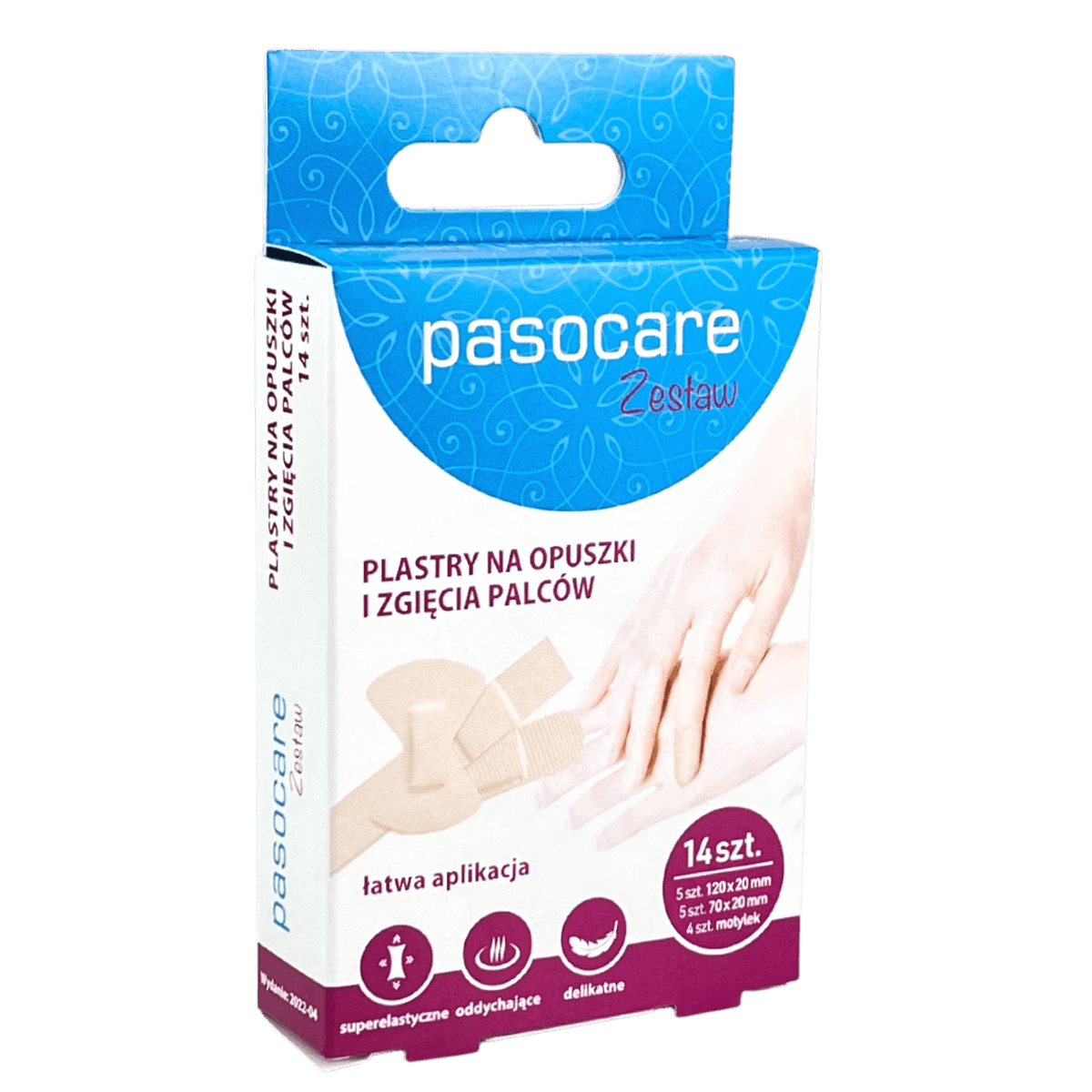 Pasocare, zestaw plastrów na opuszki i zgięcia plastrów, 14 szt.