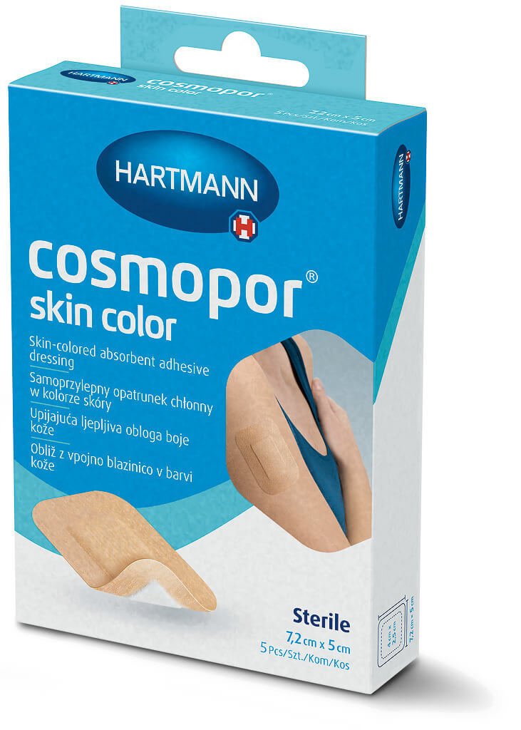 Cosmopor skin color, opatrunek samoprzylepny w kolorze skóry 7,2 cm x 5 cm ,5 szt.