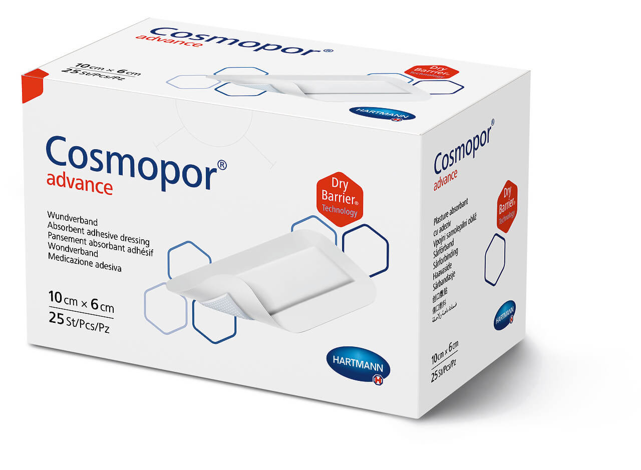 COSMOPOR ADVANCE opatrunek jałowy 10 cm x 6 cm, 25 szt.
