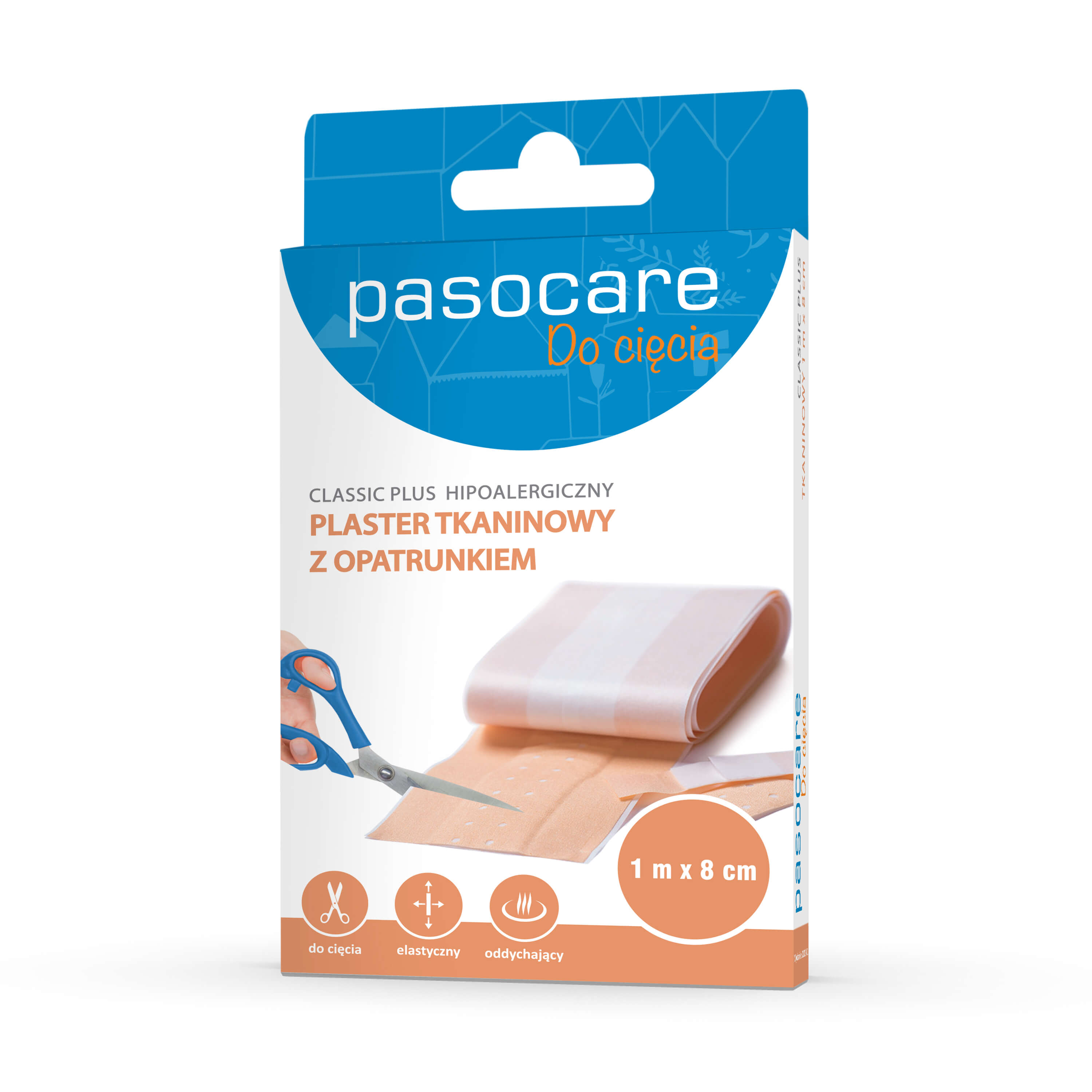 Pasocare Plastry do cięcia, z tkaninowym opatrunkiem o wymiarach 1 x 8 cm, 1 szt.
