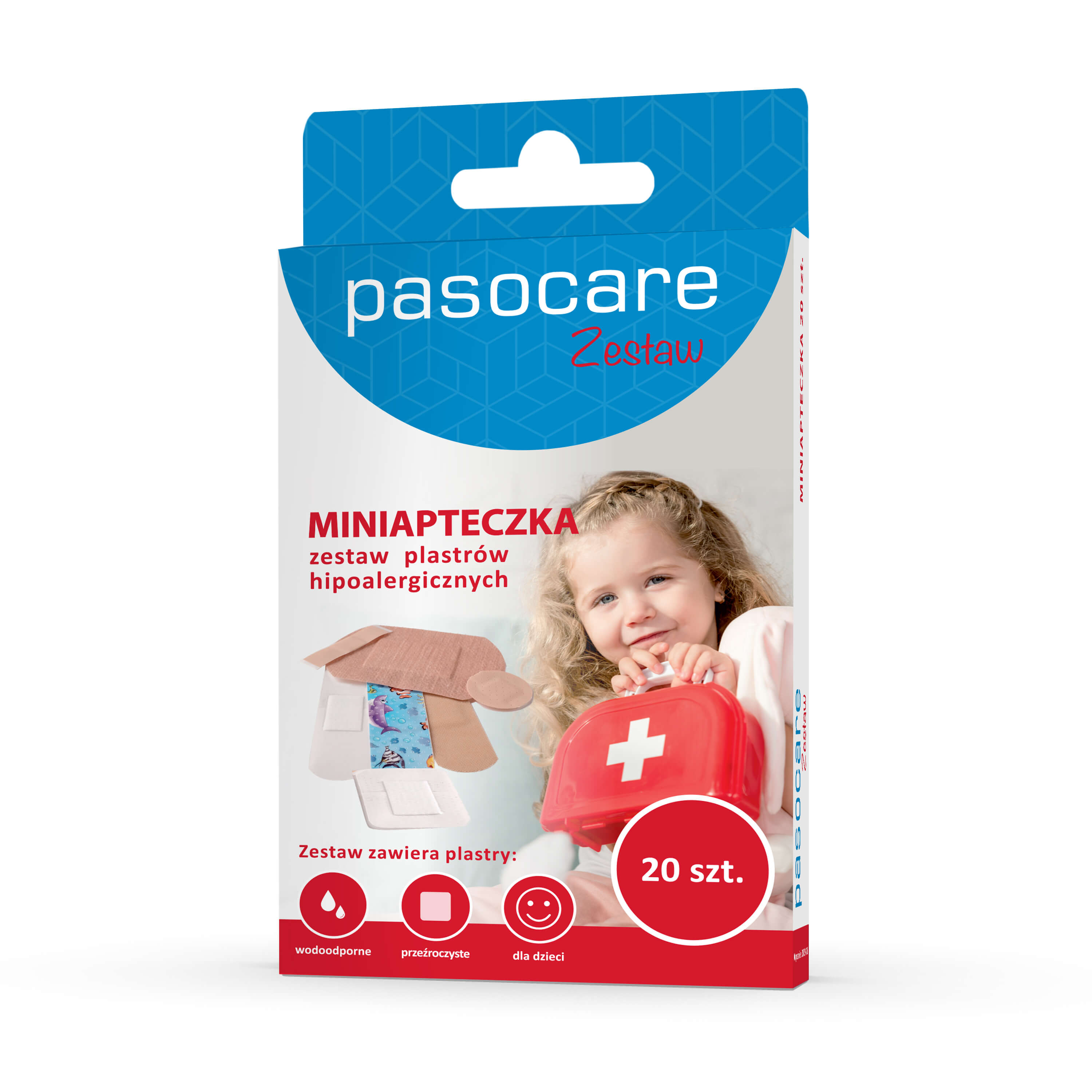 PASO Plastry MiniApteczka, zestaw plastrów hipoalergicznych dla dzieci, 20 szt.
