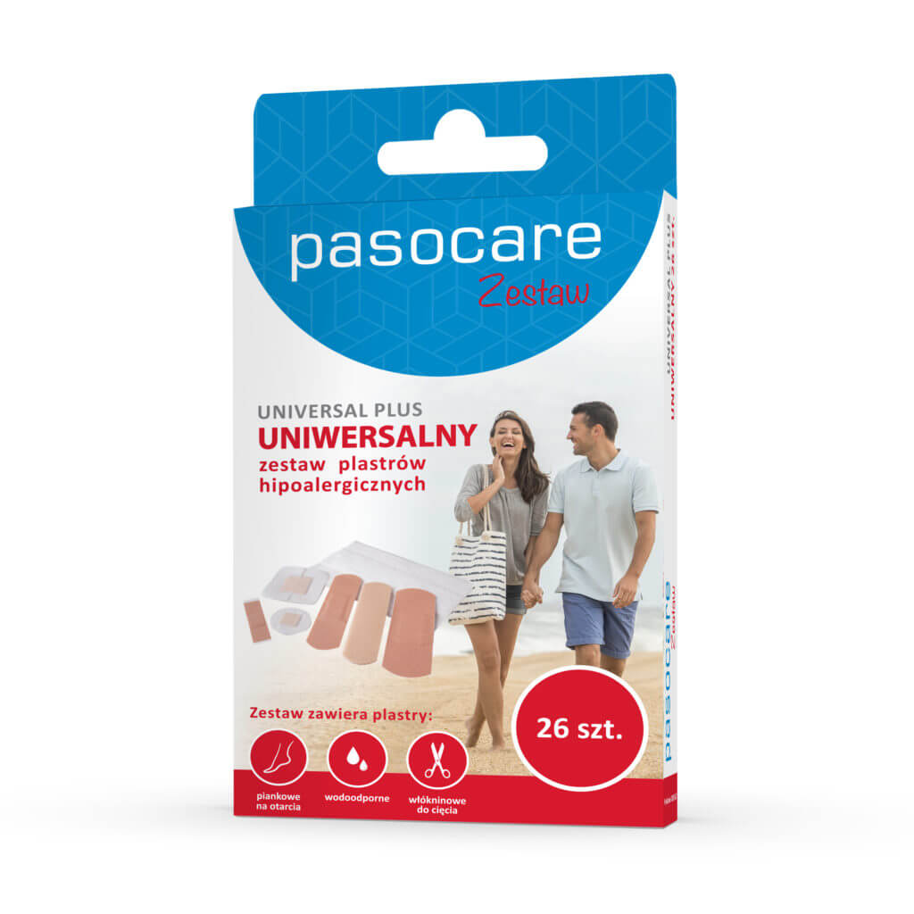 Plastry Pasocare Universal Plus, hipoalergiczne różne rozmiary, 26 szt.