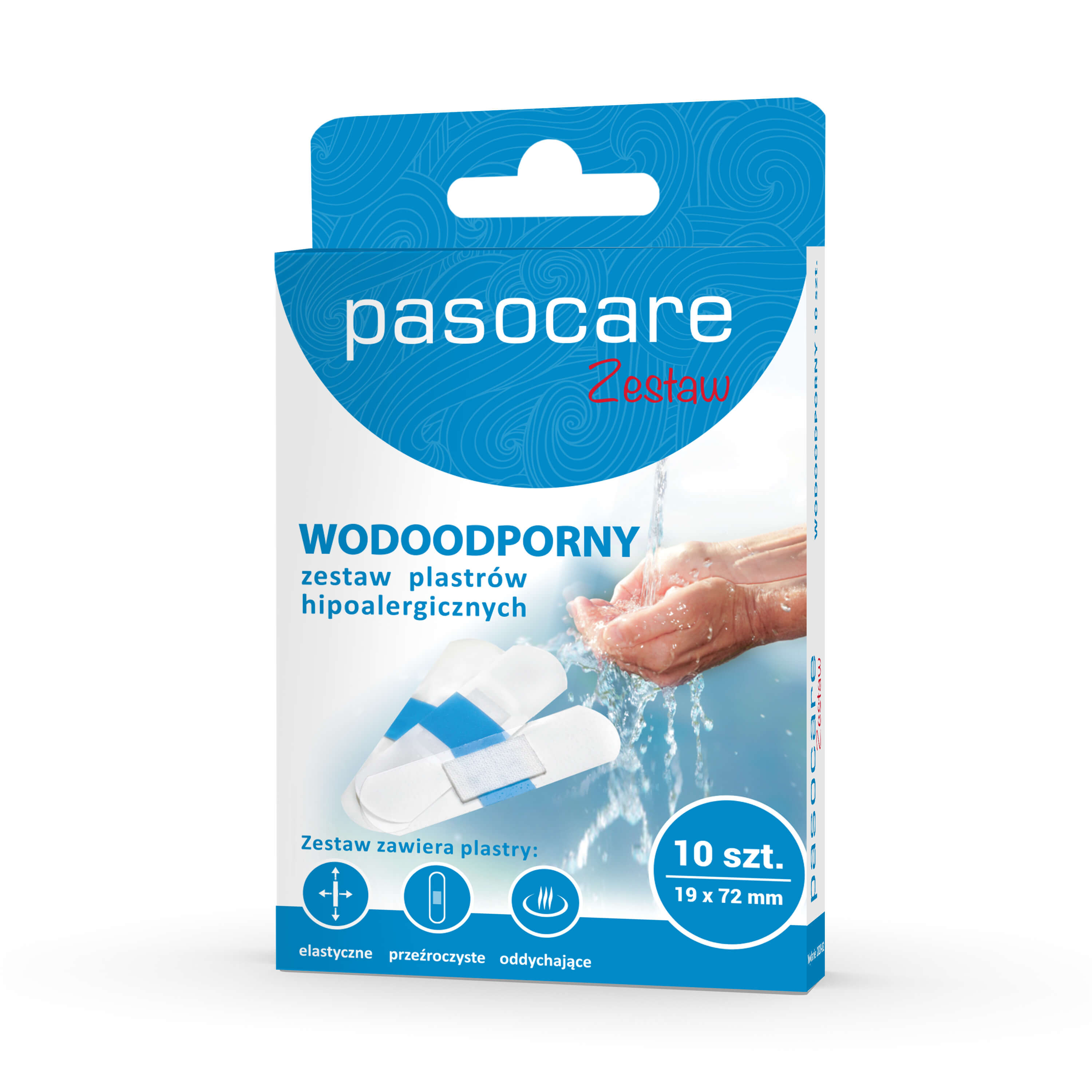 PASO Plastry wodoodporne, zestaw plastrów hipoalergicznych, 10 szt.