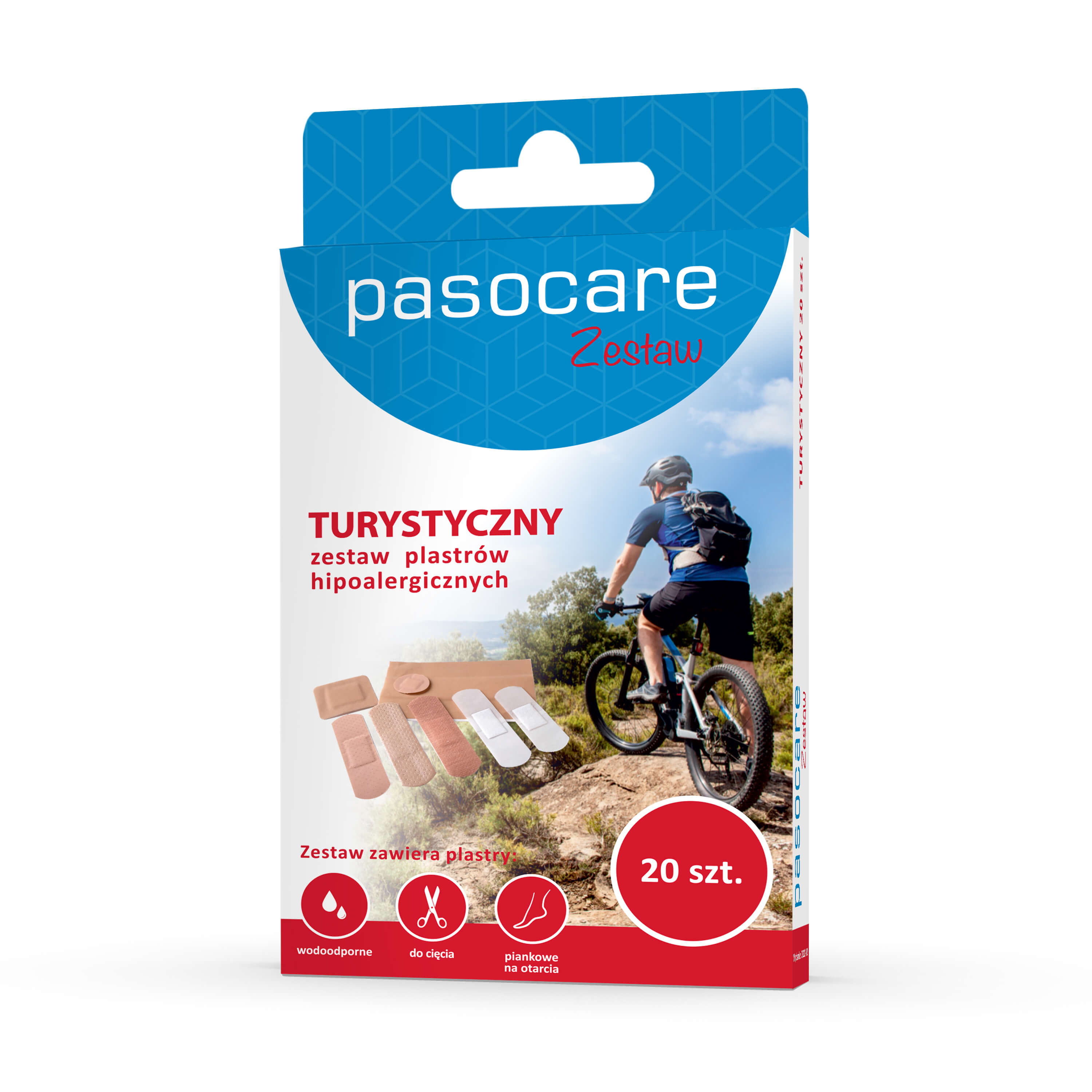 PASO Plastry Turystyczne, zestaw plastrów hipoalergicznych, 20 szt.