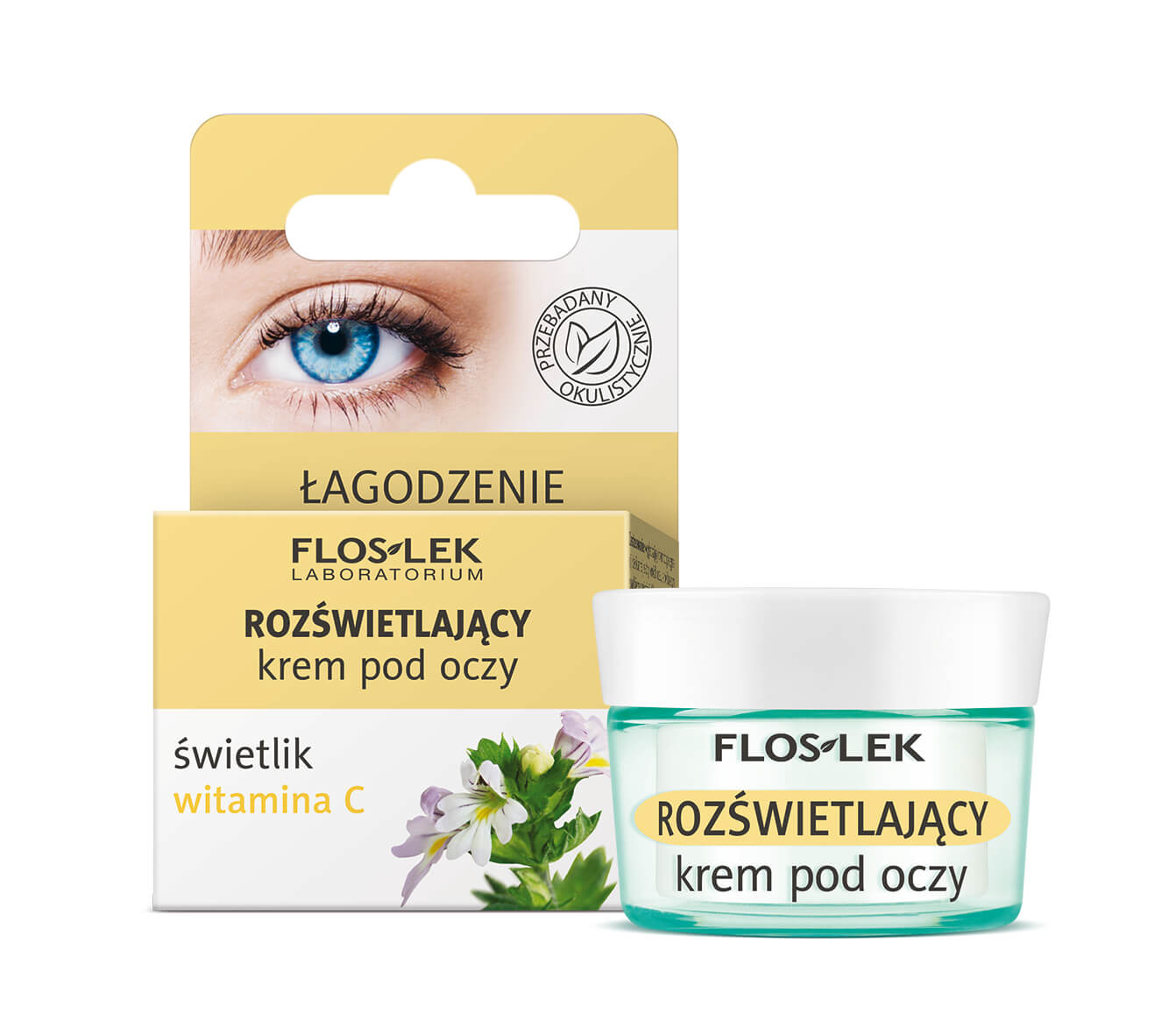 Flos-Lek Rozświetlający, krem pod oczy ze świetlikiem i witaminą C, 15 ml