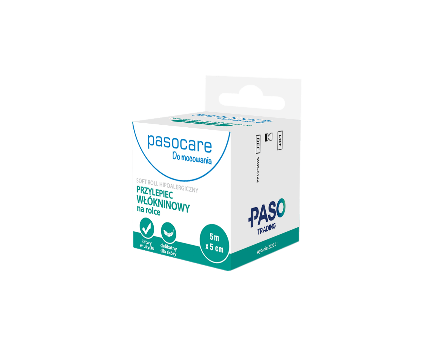 PASO Do mocowania, plaster przylepiec włókninowy na rolce 5 m x 5 cm, 1 szt.