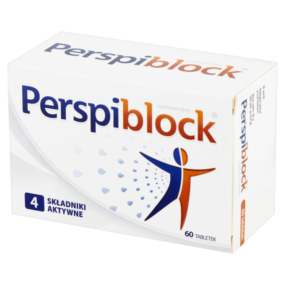 Perspiblock , tabletki powlekane ze składnikami regulującymi nadmierne pocenie, 60 szt.