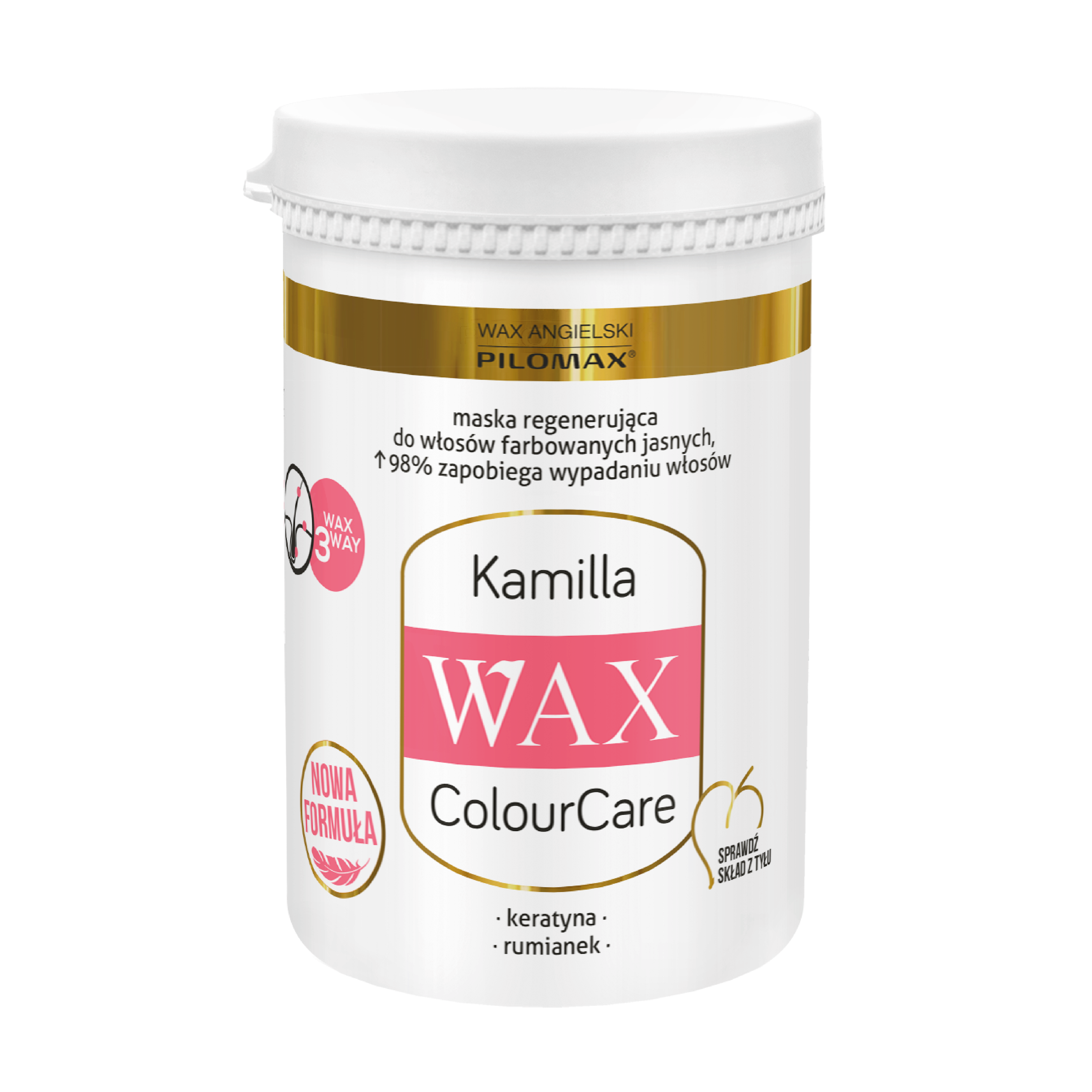 WAX Pilomax Kamilla ColourCare maska regenerująca do jasnych zniszczonych włosów, 480 ml