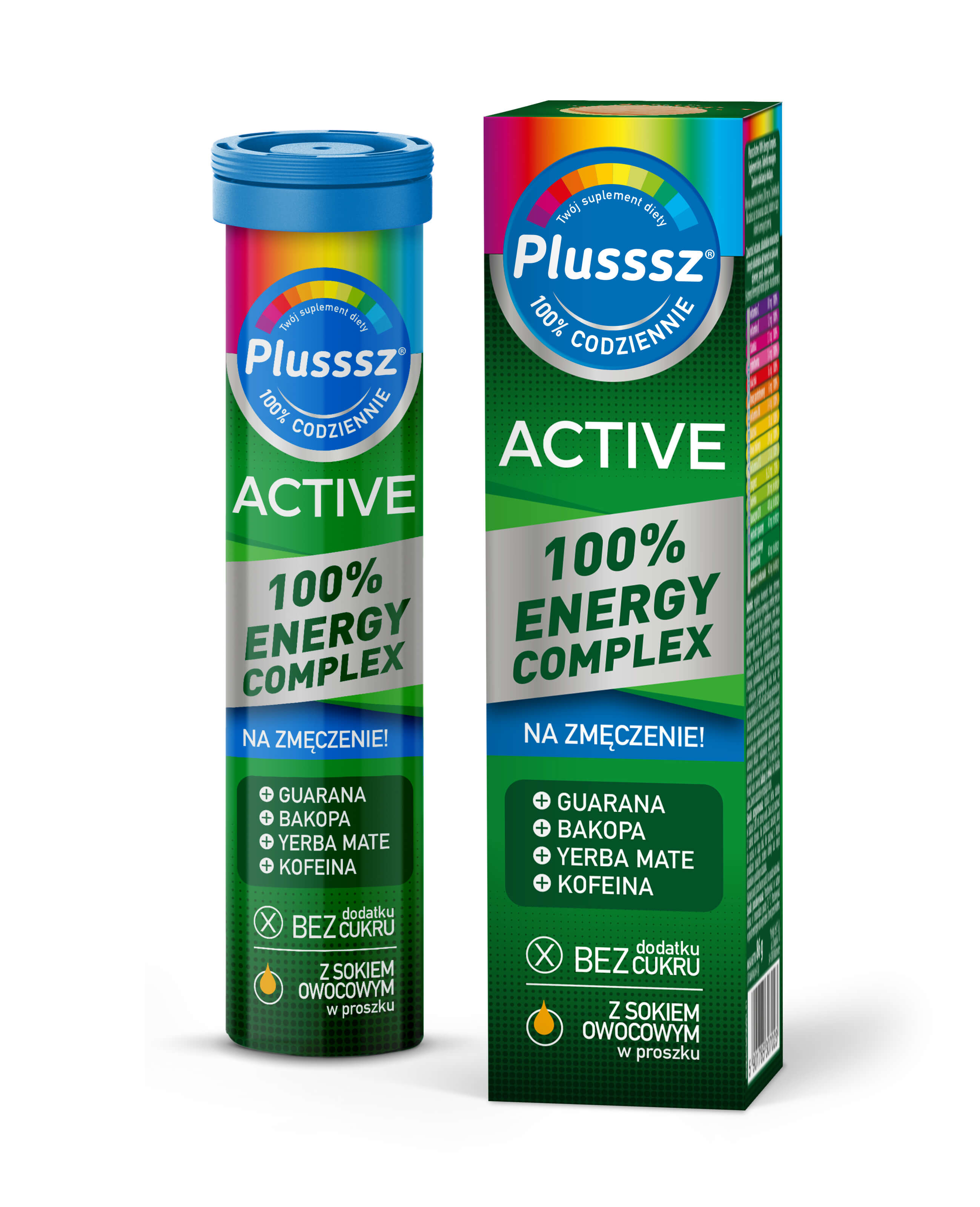 Plusssz Active 100% Energy Complex, tabletki musujące ze składnikami redukującymi zmęczenie, 20 szt.