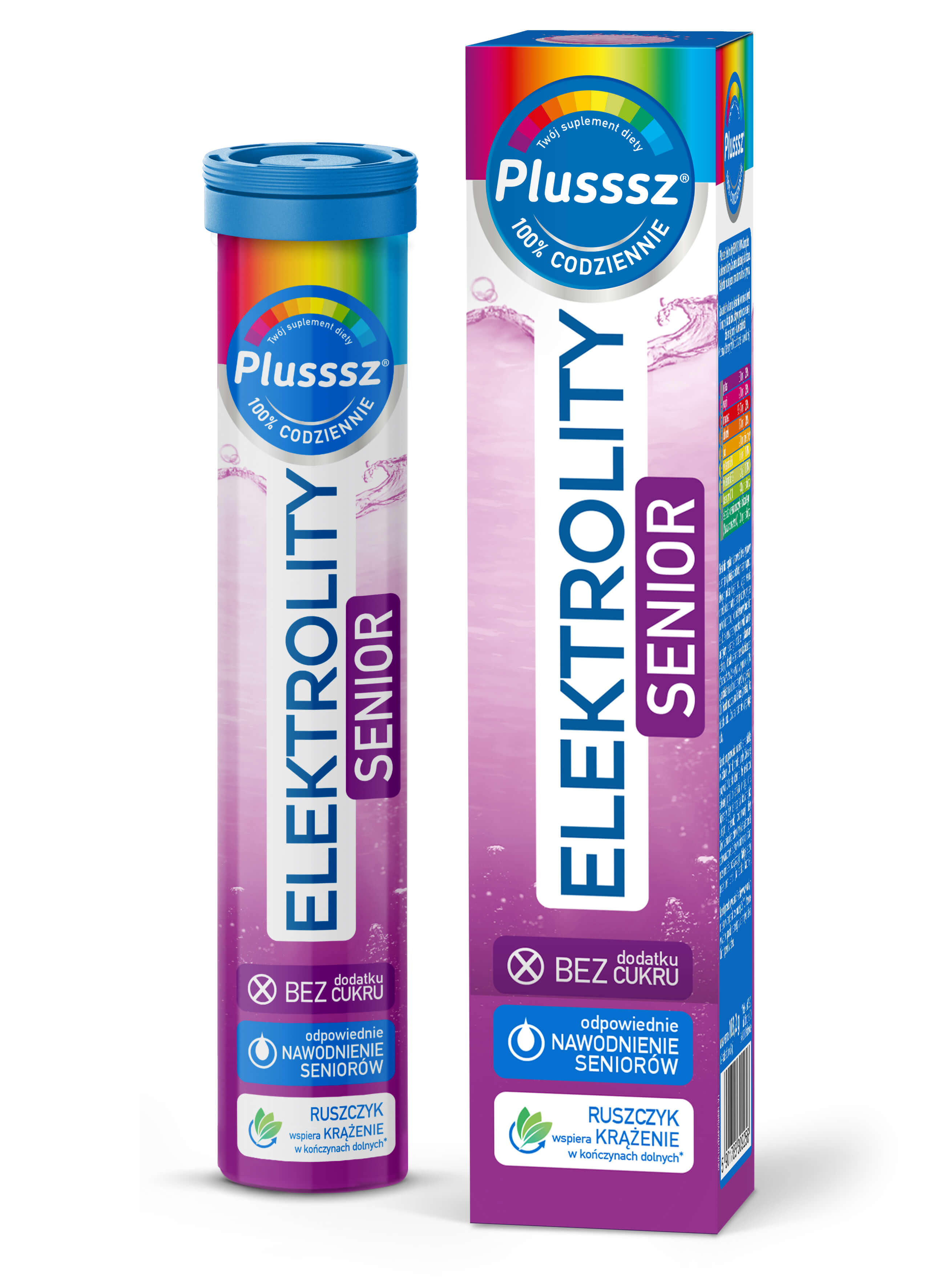 Plusssz Elektrolity Senior , tabletki musujące przeznaczone dla osób starszych, 24 szt.