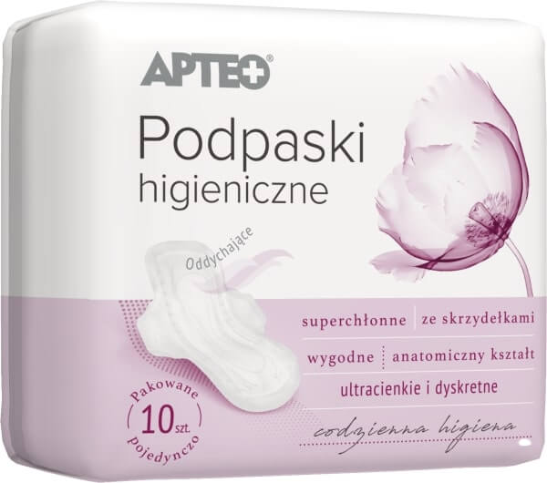 Podpaski higieniczne APTEO ze skrzydełkami, 10 szt.