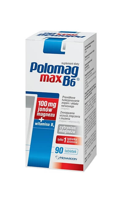 Polomag B6 MAX, tabletki z witaminą B6, 90 szt.