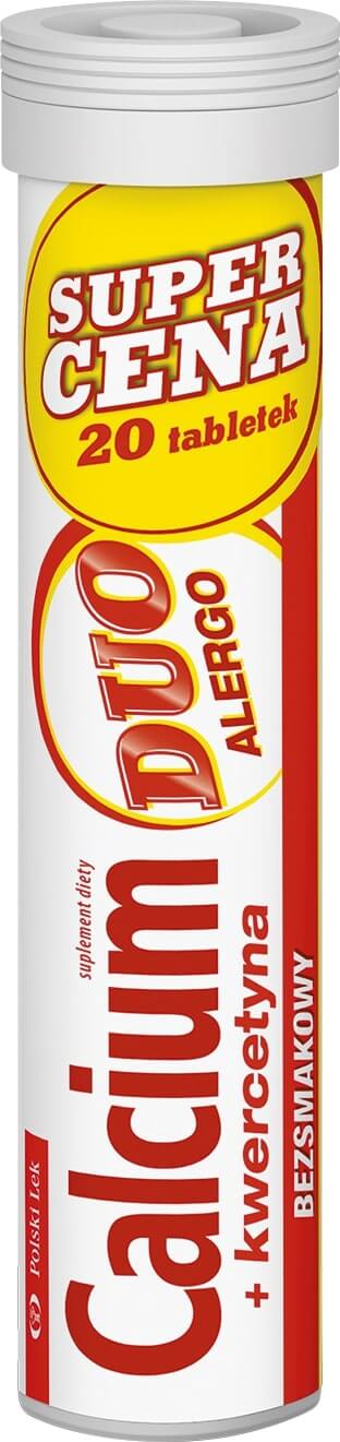 Calcium Duo Alergo + kwerycytyna tabletki musujące bezsmakowe, 20 szt.
