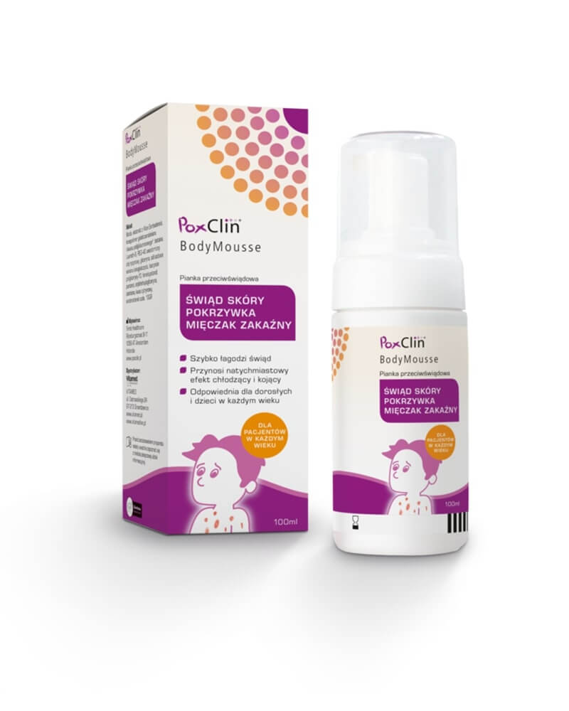PoxClin® BodyMousse, pianka łagodząca świąd skóry, 100 ml