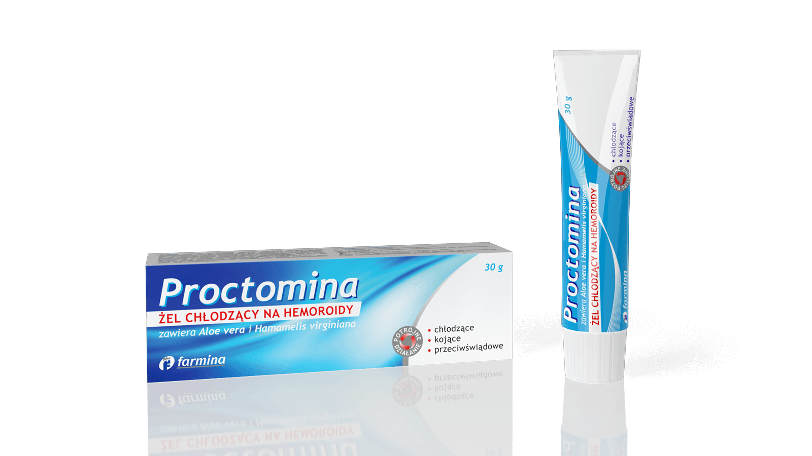 Proctomina,  żel chłodzący na hemoroidy, 30 g