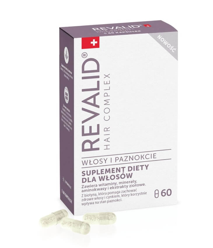 Revalid Hair Complex, kapsułki dla osób chcących zadbać o zdrowe włosy i paznokcie, 60 szt.