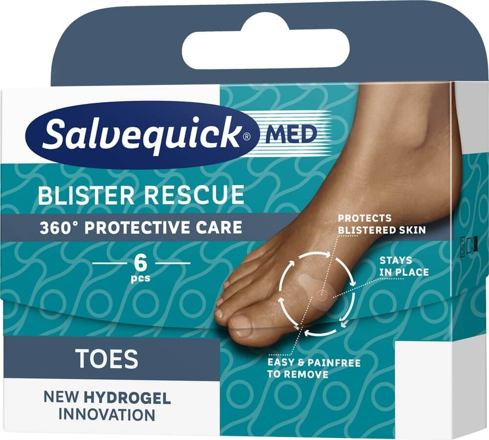 Salvequick Blister Rescue, hydrożelowe plastry na pęcherze stóp, 6 szt.