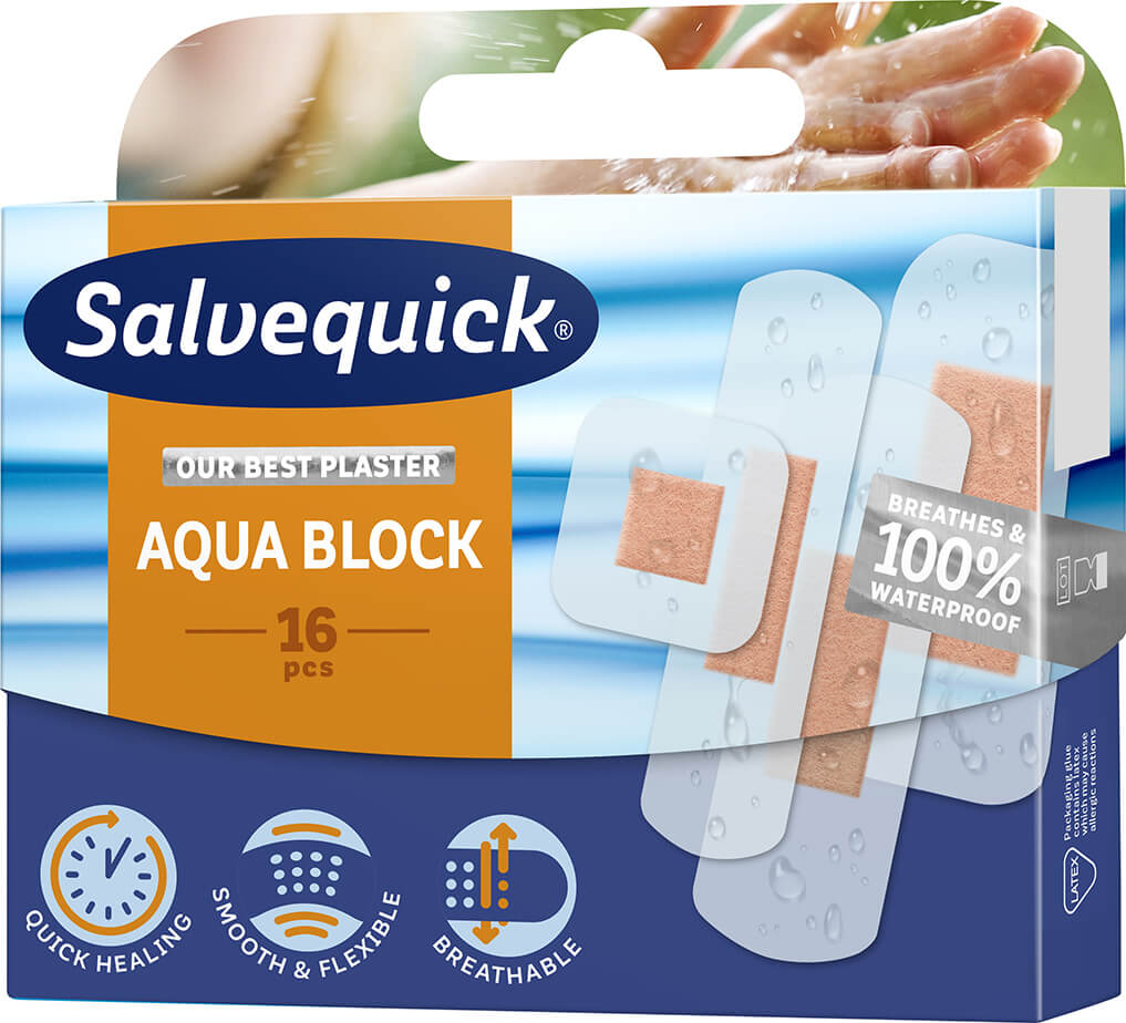 Salvequick Aqua Block, plastry wodoodporne, 16 szt.