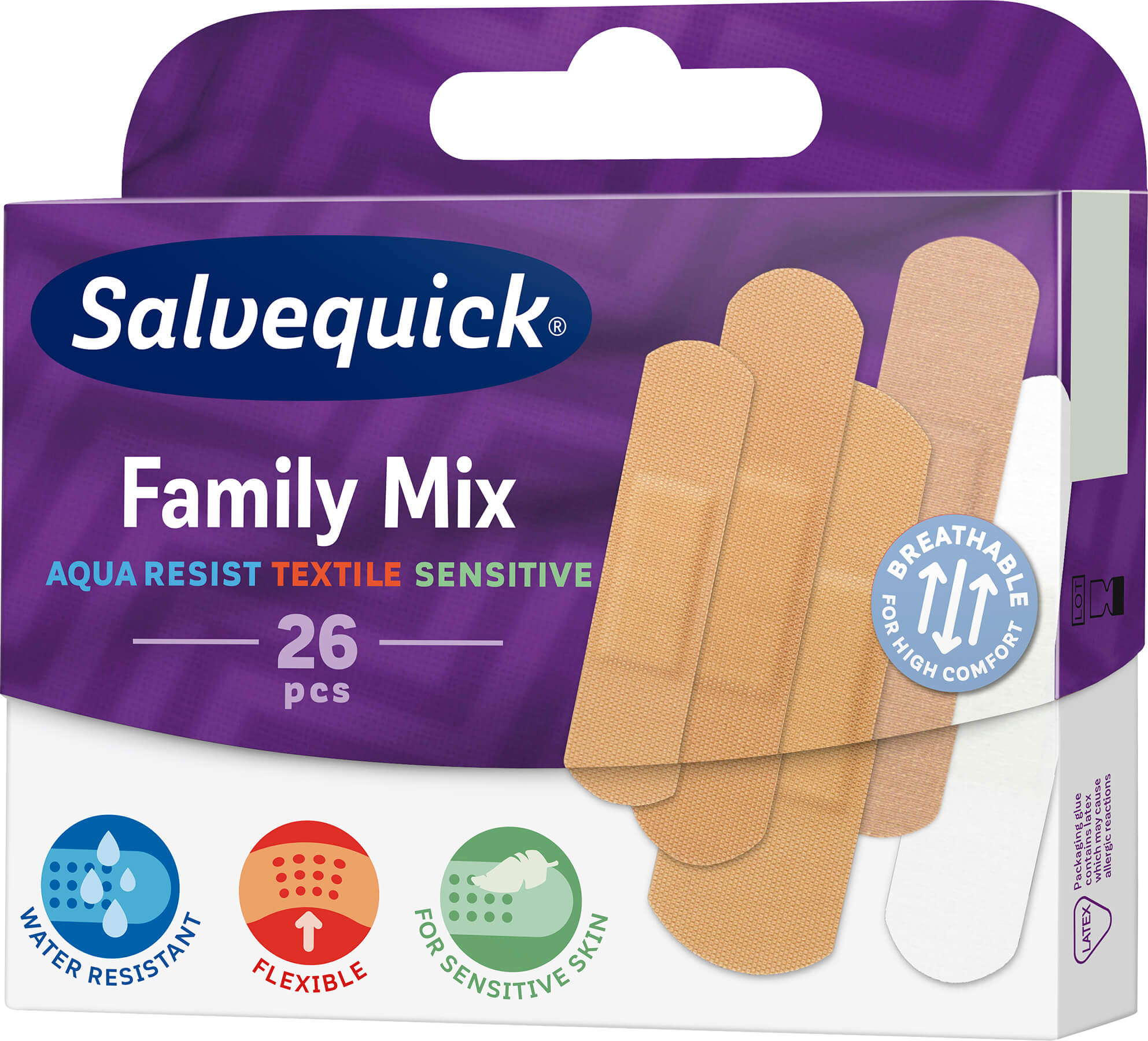 Salvequick Family Mix, zestaw plastrów w różnych rozmiarach, 26 szt.