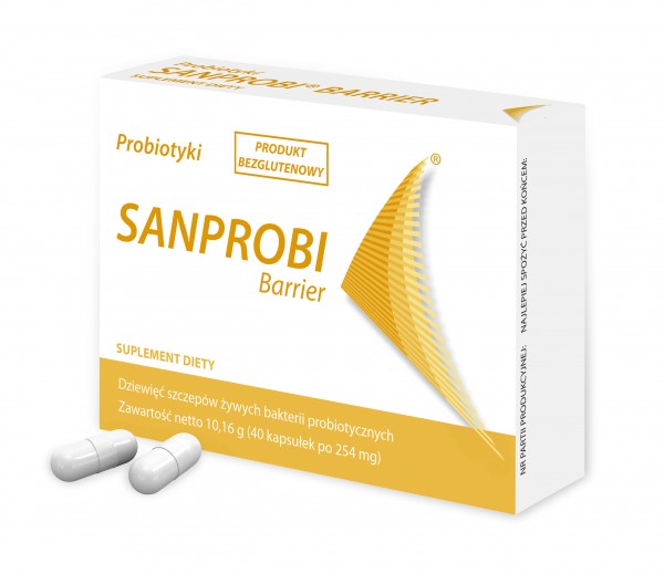 Sanprobi Barrier, kapsułki z kompozycją 8 szczepów probiotycznych, 40 szt.