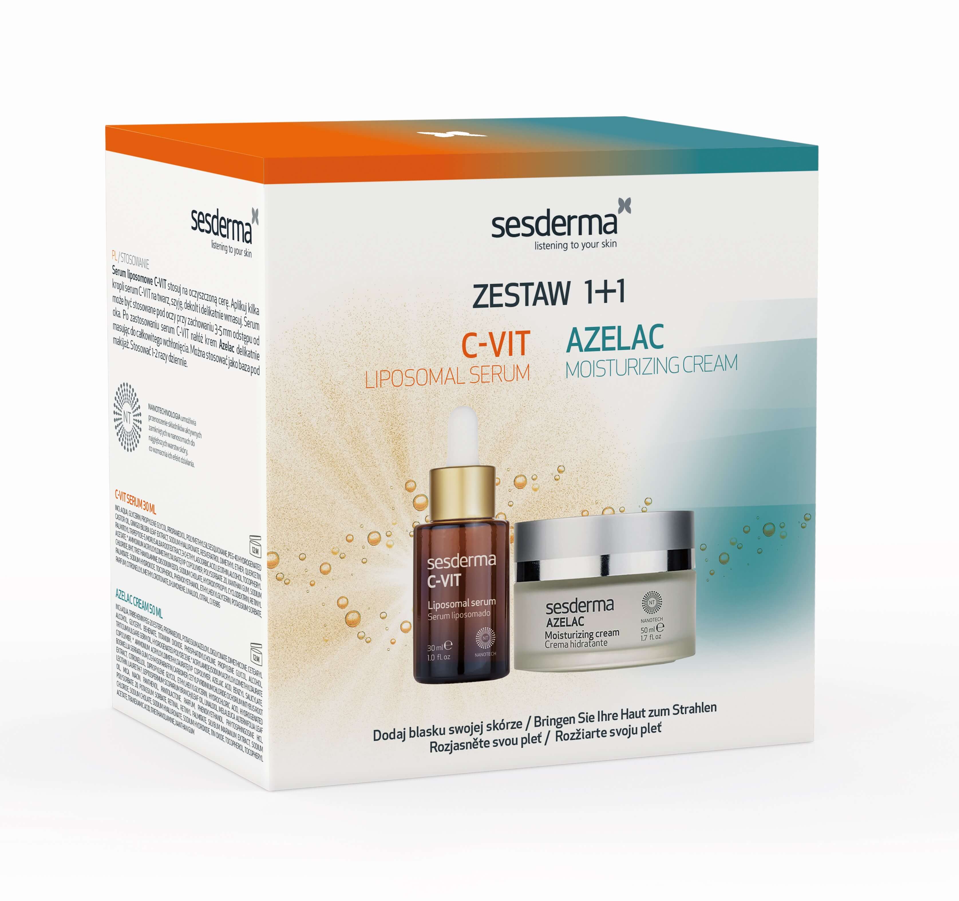 SESDERMA ZESTAW 1+1,  C-VIT serum - 30 ml + AZELAC krem - 50 ml