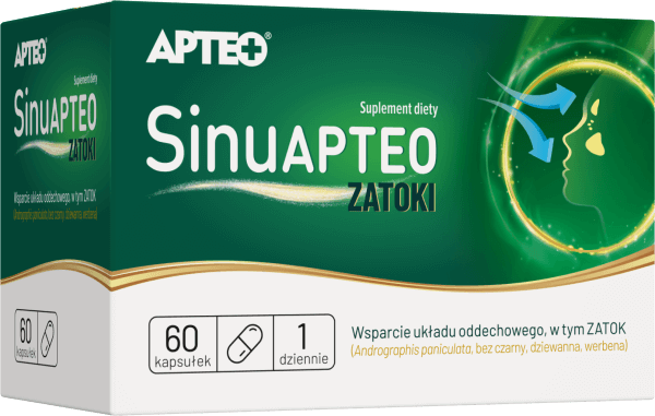 SinuAPTEO kapsułki ze składnikami wspierającymi układ oddechowy i zatoki, 60 szt.