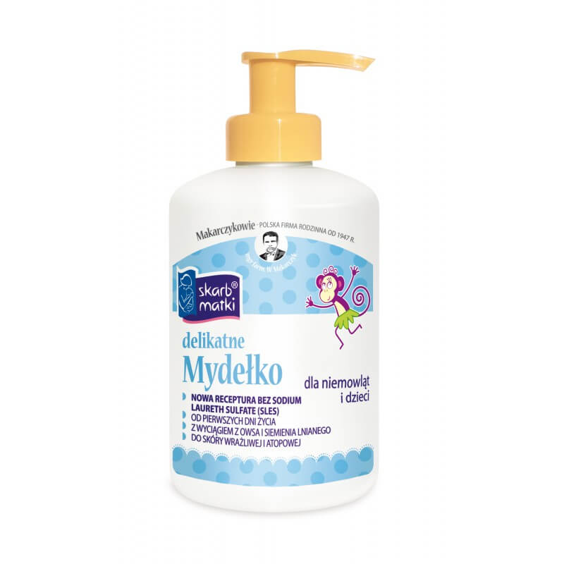 Skarb Matki Delikatne Mydełko, do mycia ciała, rączek i buzi dla dzieci i niemowląt, 275 ml