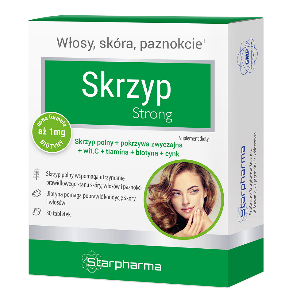 Skrzyp Strong, kapsułki ze składnikami wzmacniającymi włosy, skórę i paznokcie, 30 szt.