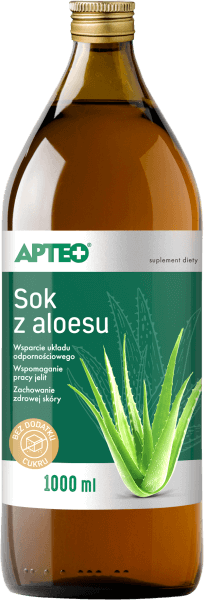 Sok z aloesu APTEO, wspomagający pracę jelit, 1000 ml