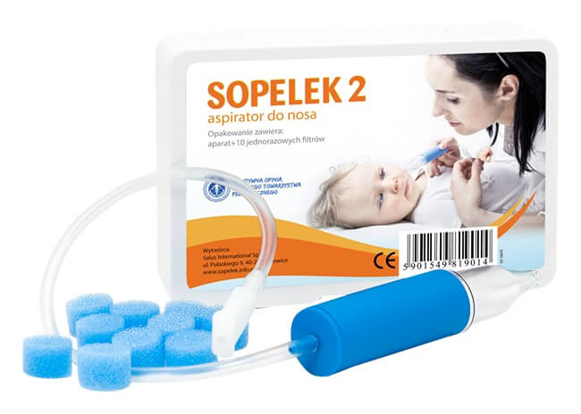 SOPELEK 2 aspirator do nosa aparat + 10 jednorazowych filtrów