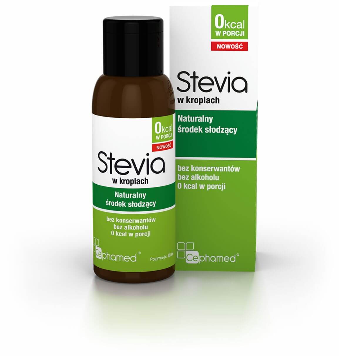 STEVIA, naturalny środek słodzący w kroplach, 55 ml
