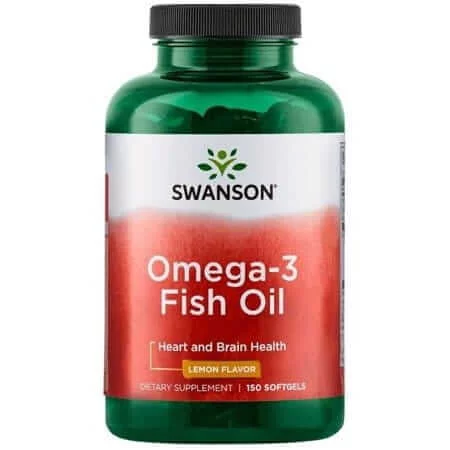 Swanson Omega-3 Fish Oil, kapsułki o smaku cytrynowym, 150 szt.