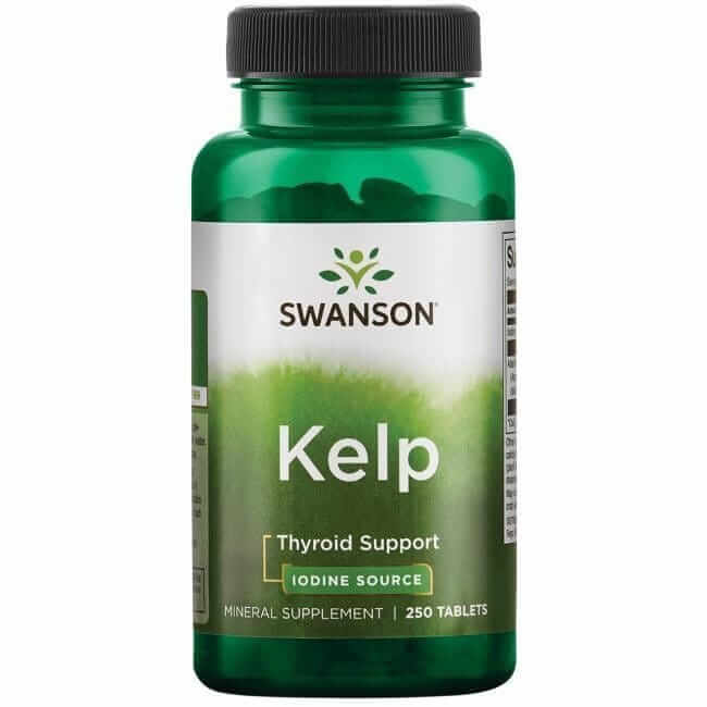 Swanson Kelp , tabletki z substancjami wspierającymi funkcjonowanie tarczycy, 250 szt.