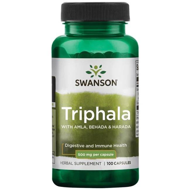 Swanson Triphala, kapsułki ze składnikami wspierającymi układ pokarmowy i odpornościowy, 100 szt