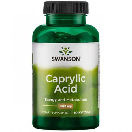 Swanson Caprylic Acid 600 mg, kapsułki ze składnikami wspierającymi metabolizm, 60 szt.