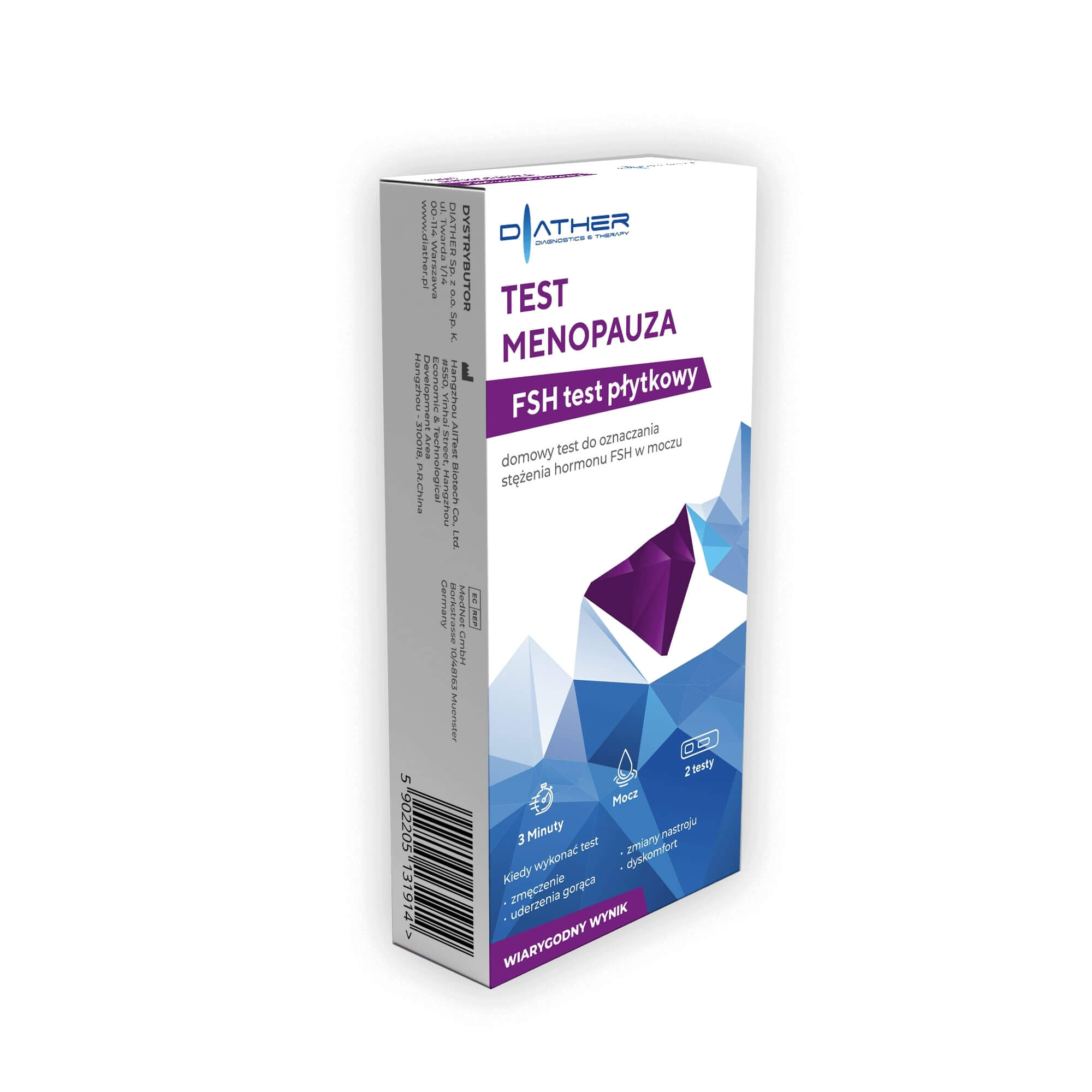 Test Menopauza domowy kasetowy FSH płytkowy, 2 szt.