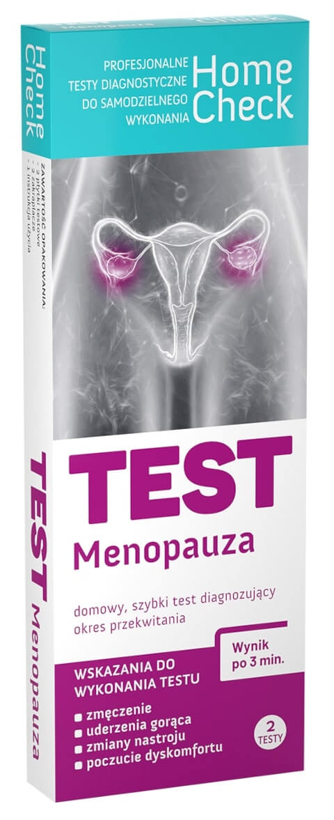 Home Check TEST Menopauza domowy szybki, diagnozujący okres przekwitania, 2 szt.